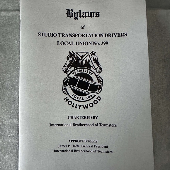 Bylaws of studio transportation drivers local union no. 399 Los Angeles Teamster - Picture 1 of 3